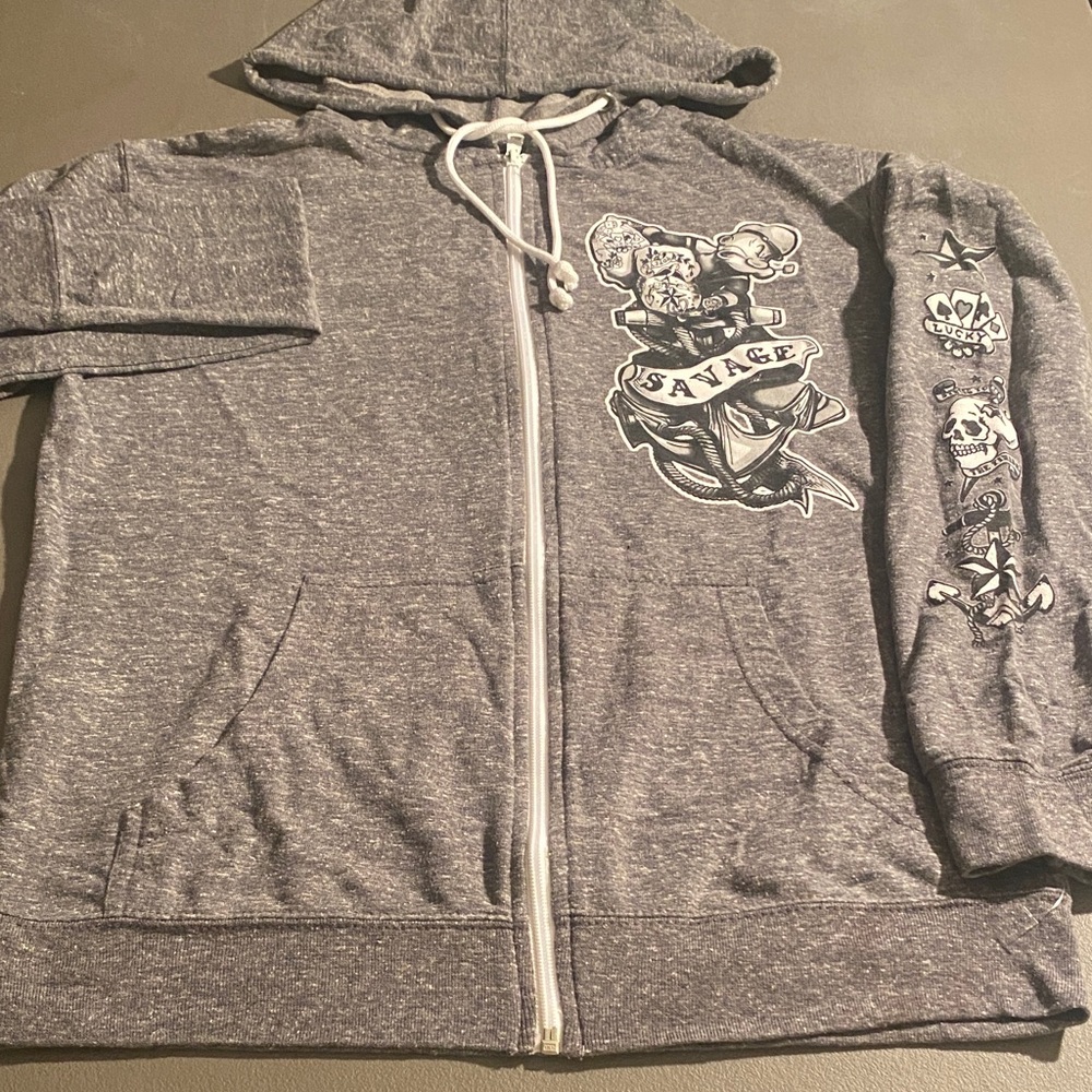 Savage Men's Charcoal Zip-Up Hoodie